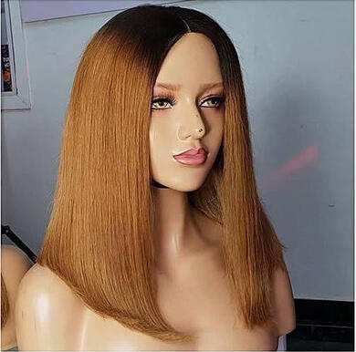 14inches double drawn silky straight wig ( blonde). 66k